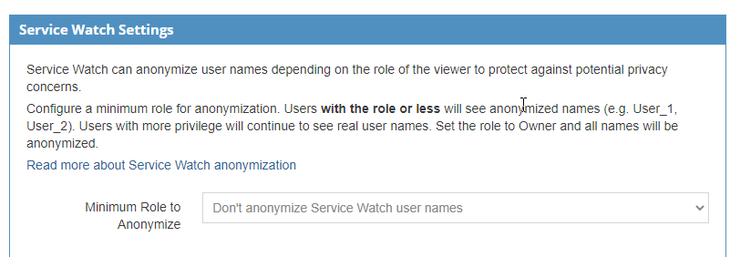 Service Watch Anonymization