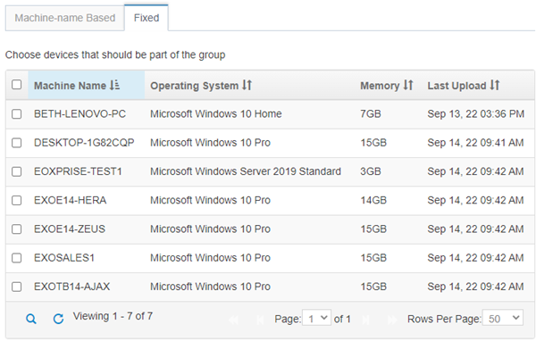 Fixed Device Groups Example