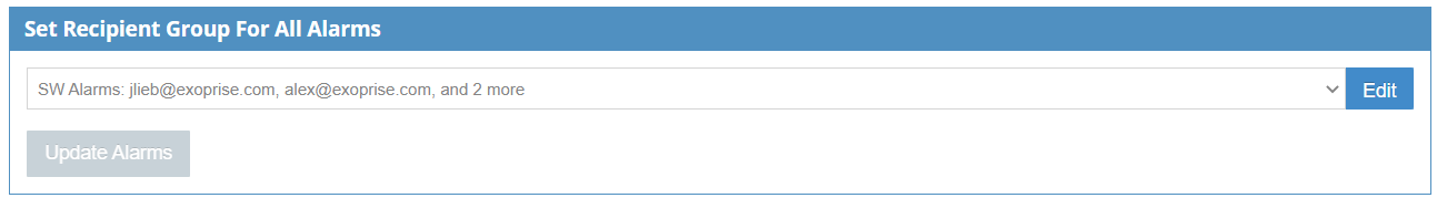 Set Recipient Group for All Alarms
