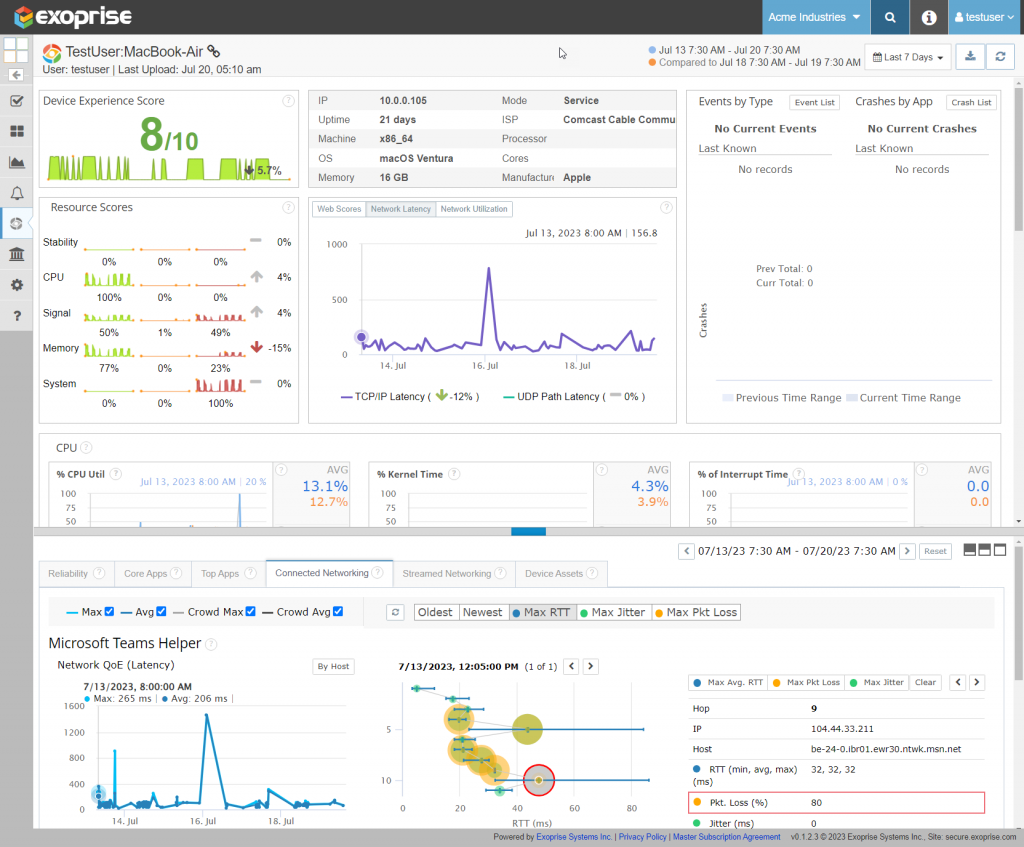 End-user Experience Monitoring for macOS