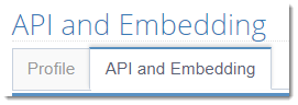 API and Embedding Tab